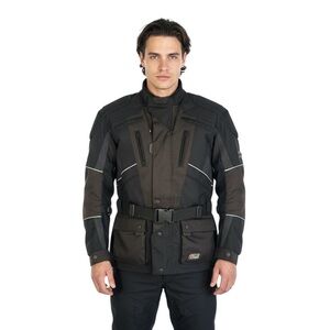 FRANK THOMAS BIKER JACKET BLACK MOTOCYCLE COAT MADE IN ENGLAND MEN SIZE LARGE